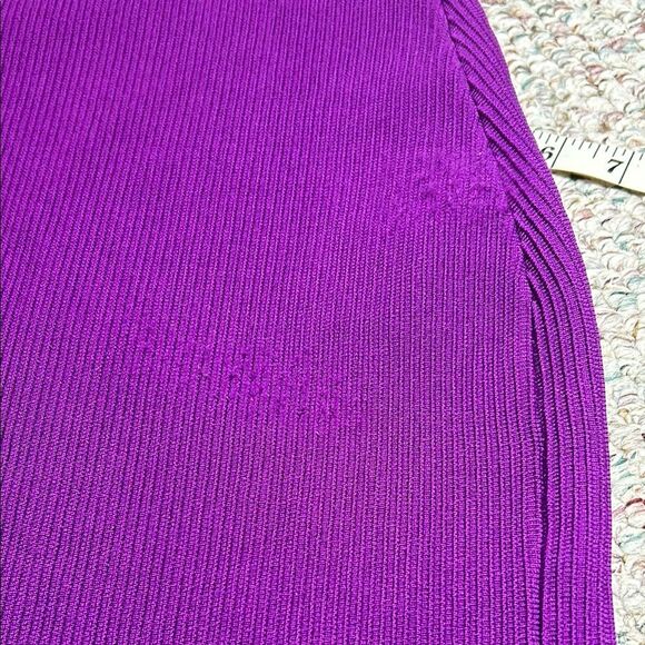 Babaton Purple One Shoulder Stretch Sculpt Knit Bodycon Mini Dress Size Small - Picture 10 of 10